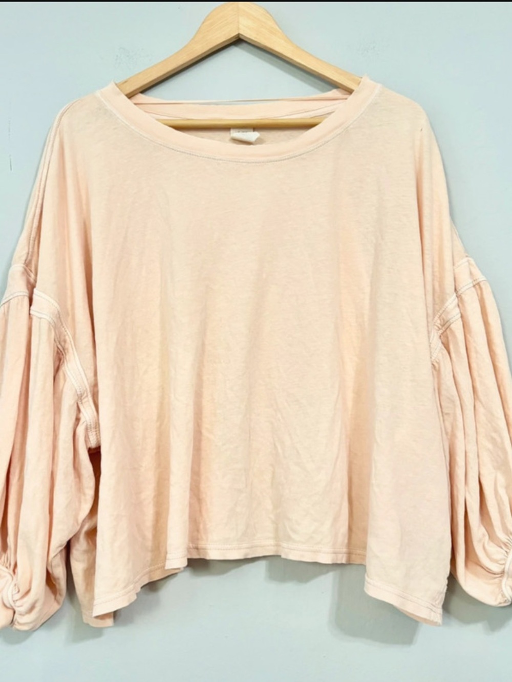 Free People We The Free Peach Cropped Flowy Blouse